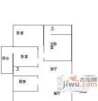 英达钰龙园3室2厅2卫124㎡户型图