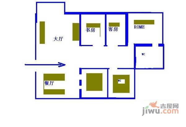 嘉宝田花园二期3室2厅2卫户型图