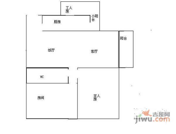 嘉宝田花园二期2室1厅1卫66㎡户型图