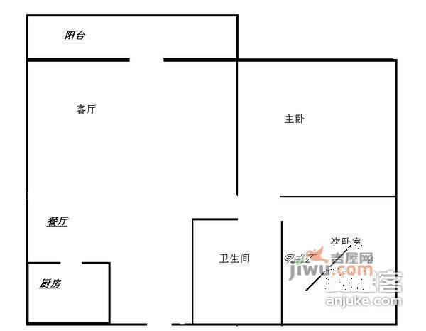 嘉宝田花园二期2室2厅1卫户型图