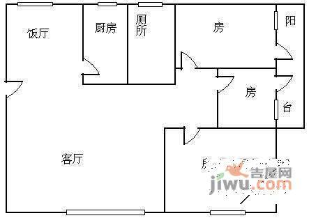 莲花北3室2厅2卫93㎡户型图