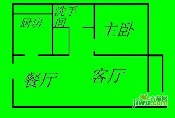 风格名苑1室1厅1卫51㎡户型图