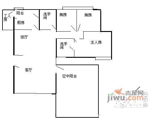 嘉宝田花园4室2厅2卫113㎡户型图