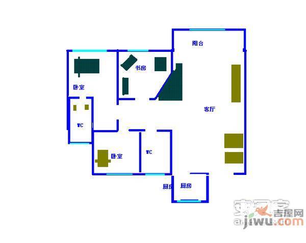 嘉宝田花园3室1厅1卫户型图