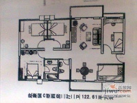 彩田村3室1厅1卫91㎡户型图