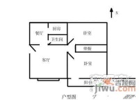 黄木岗北区2室2厅1卫68㎡户型图