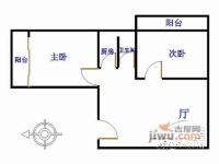 豪方花园2室1厅1卫75㎡户型图