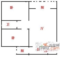 锦绣和山3室2厅2卫83㎡户型图