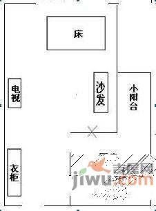 宇峰苑1室1厅1卫51㎡户型图