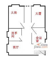 庆安航空大厦2室2厅1卫80㎡户型图
