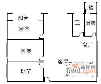 泛华苑3室2厅2卫116㎡户型图