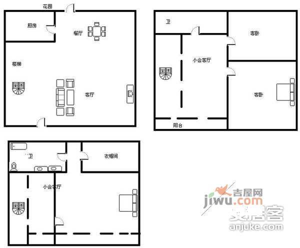 梅花山庄5室3厅3卫400㎡户型图