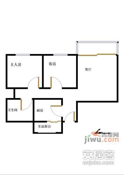 盛世名门家园2室2厅1卫70㎡户型图