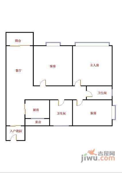 盛世名门家园3室2厅2卫120㎡户型图