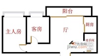 粤海花园2室1厅1卫户型图