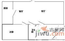 花园广场2室2厅1卫85㎡户型图