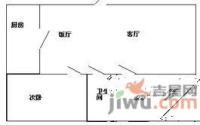 花园广场2室2厅1卫85㎡户型图