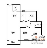 云顶天海3室2厅1卫116㎡户型图