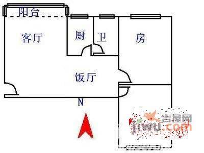 聚宝花园2室2厅1卫84㎡户型图