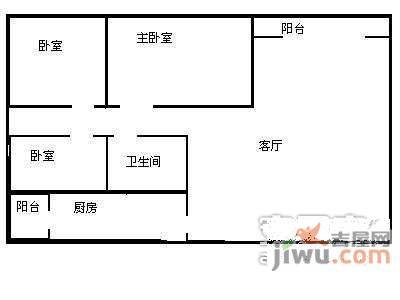 东华明珠园3室2厅2卫105㎡户型图