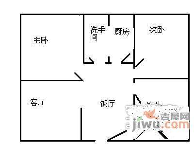 东源阁3室2厅1卫90㎡户型图