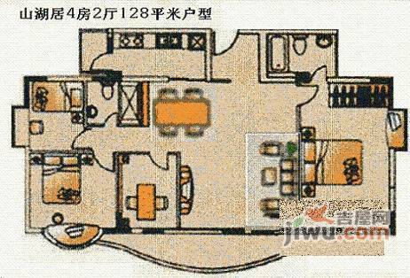 山湖居4室2厅2卫128㎡户型图