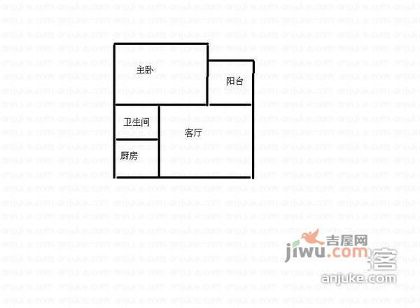 仙湖枫景家园1室1厅1卫38㎡户型图