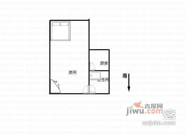 仙湖枫景家园1室1厅1卫38㎡户型图