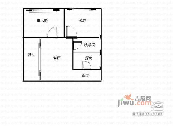 仙湖枫景家园2室1厅1卫74㎡户型图