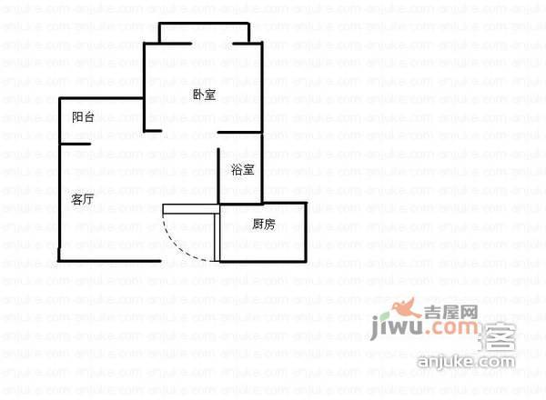 仙湖枫景家园1室1厅1卫38㎡户型图