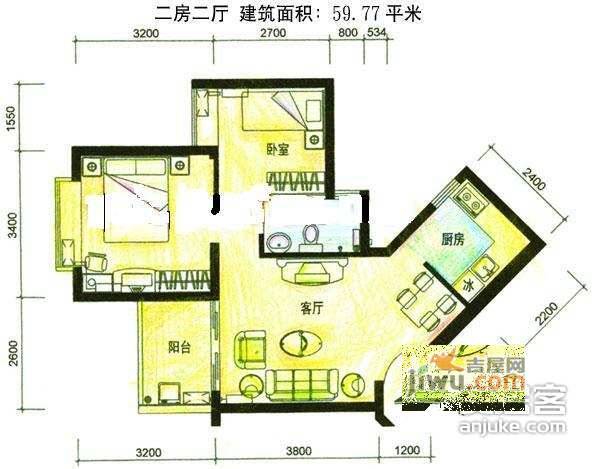 仙湖枫景家园1室1厅1卫38㎡户型图