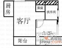 深蓝公寓1室1厅1卫45㎡户型图