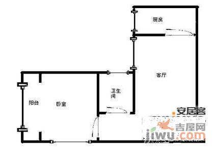 信和自由广场1室1厅1卫户型图