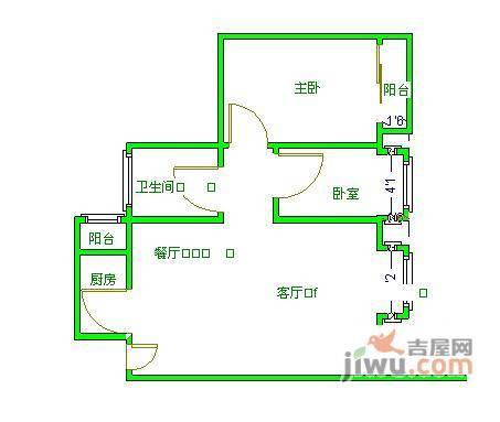 信和自由广场2室2厅1卫70㎡户型图