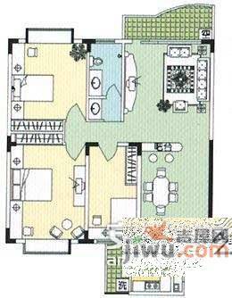 华茂苑3室2厅1卫106㎡户型图