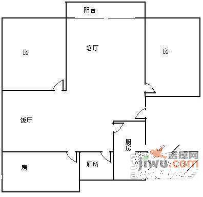 华茂苑3室2厅1卫106㎡户型图