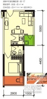 绿洲丰和家园1室1厅1卫45㎡户型图