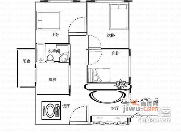 鸿瑞花园三期5室2厅3卫197㎡户型图