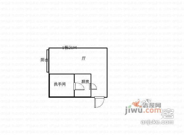 雅仕居1室0厅1卫30㎡户型图