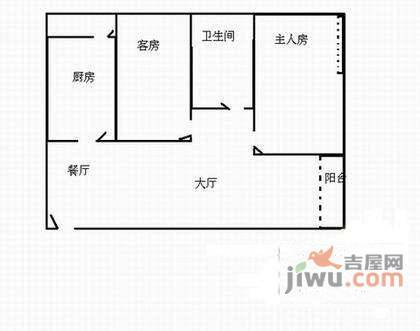 雅仕居2室1厅1卫59㎡户型图