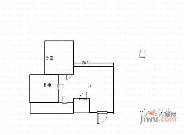 雅仕居2室1厅1卫59㎡户型图