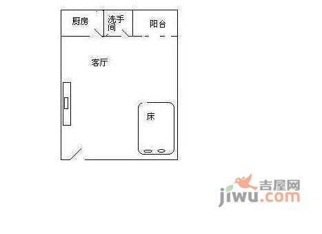 雅仕居1室0厅1卫30㎡户型图