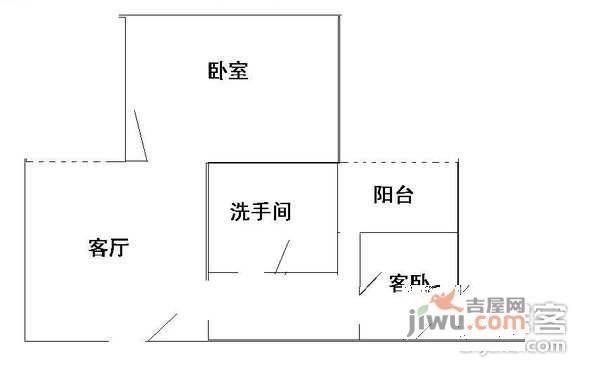 海珑华苑1室1厅1卫63㎡户型图