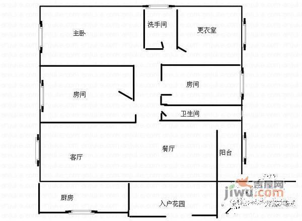 恒安花园3室2厅2卫144㎡户型图