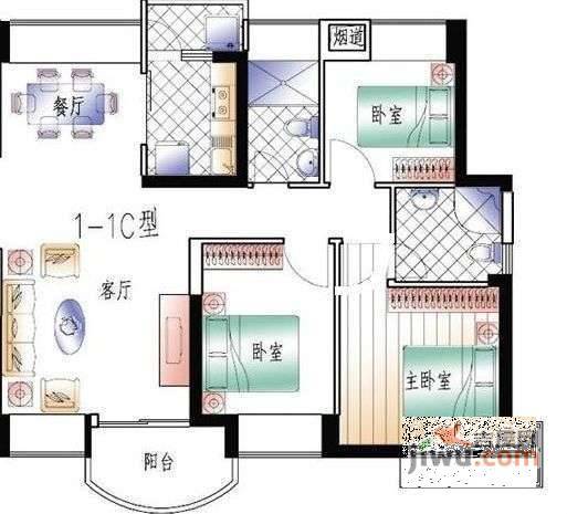 恒安花园4室2厅2卫150㎡户型图