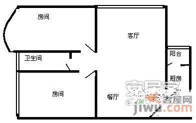 东方都会2室2厅1卫76㎡户型图