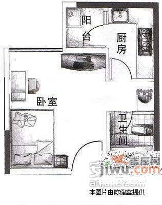 东方都会1室0厅1卫32㎡户型图