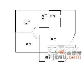 景发花园2室2厅1卫86㎡户型图