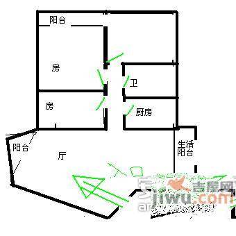 景发花园3室2厅1卫109㎡户型图