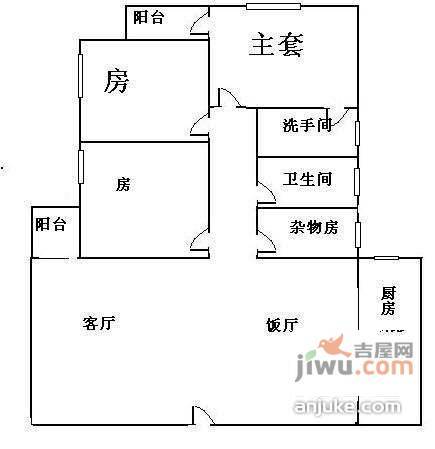 景发花园3室2厅2卫103㎡户型图